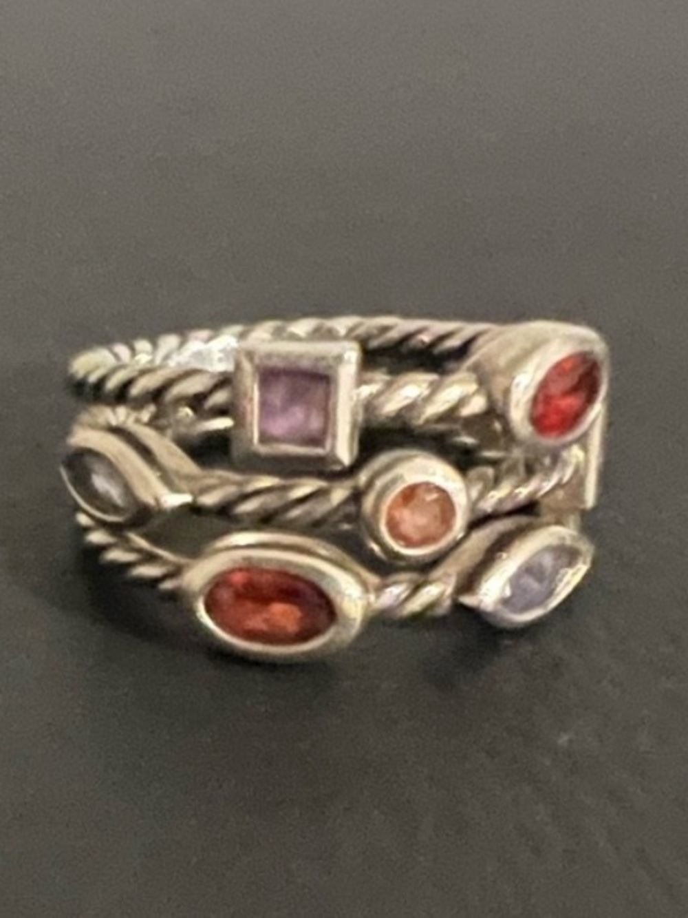100% Authentic David Yurman Retired Multi-Colored Gem Ring